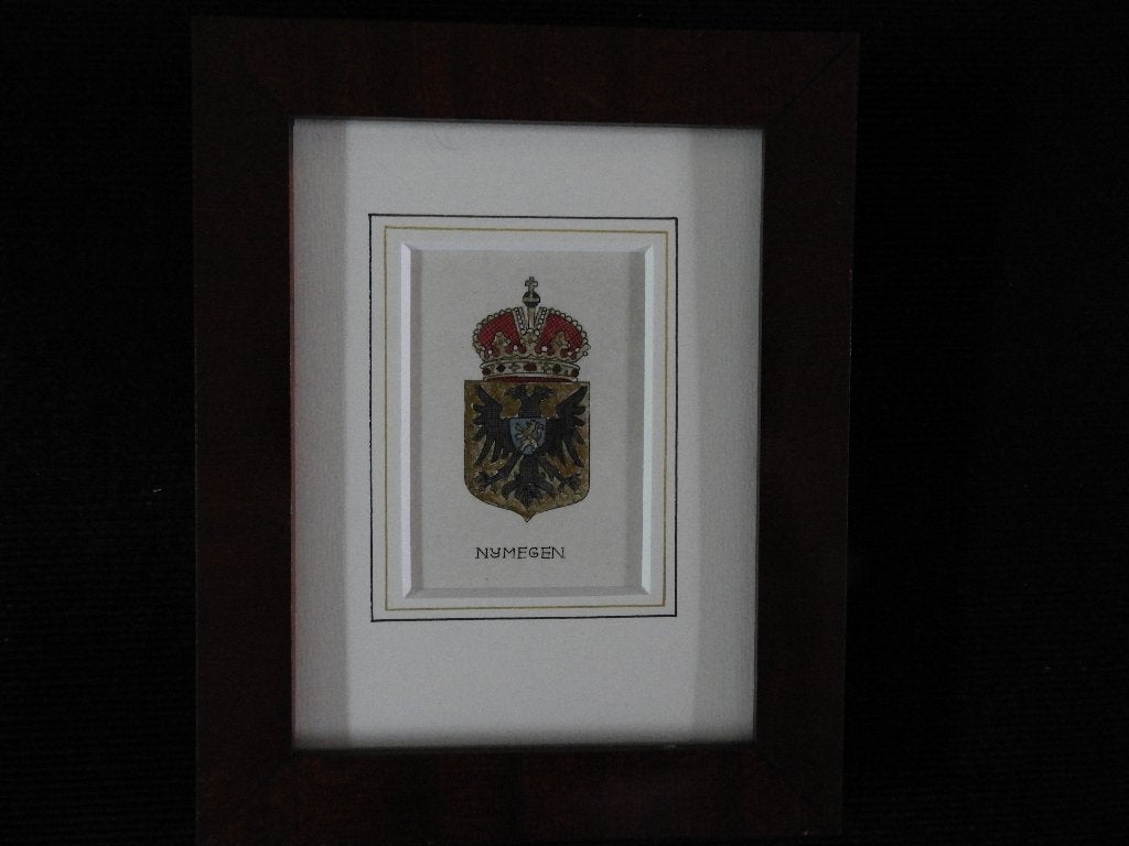 Stadswapen Nijmegen - Ingelijst, 18 cm, Ingelijst, Overige technieken, Ophalen of Verzenden