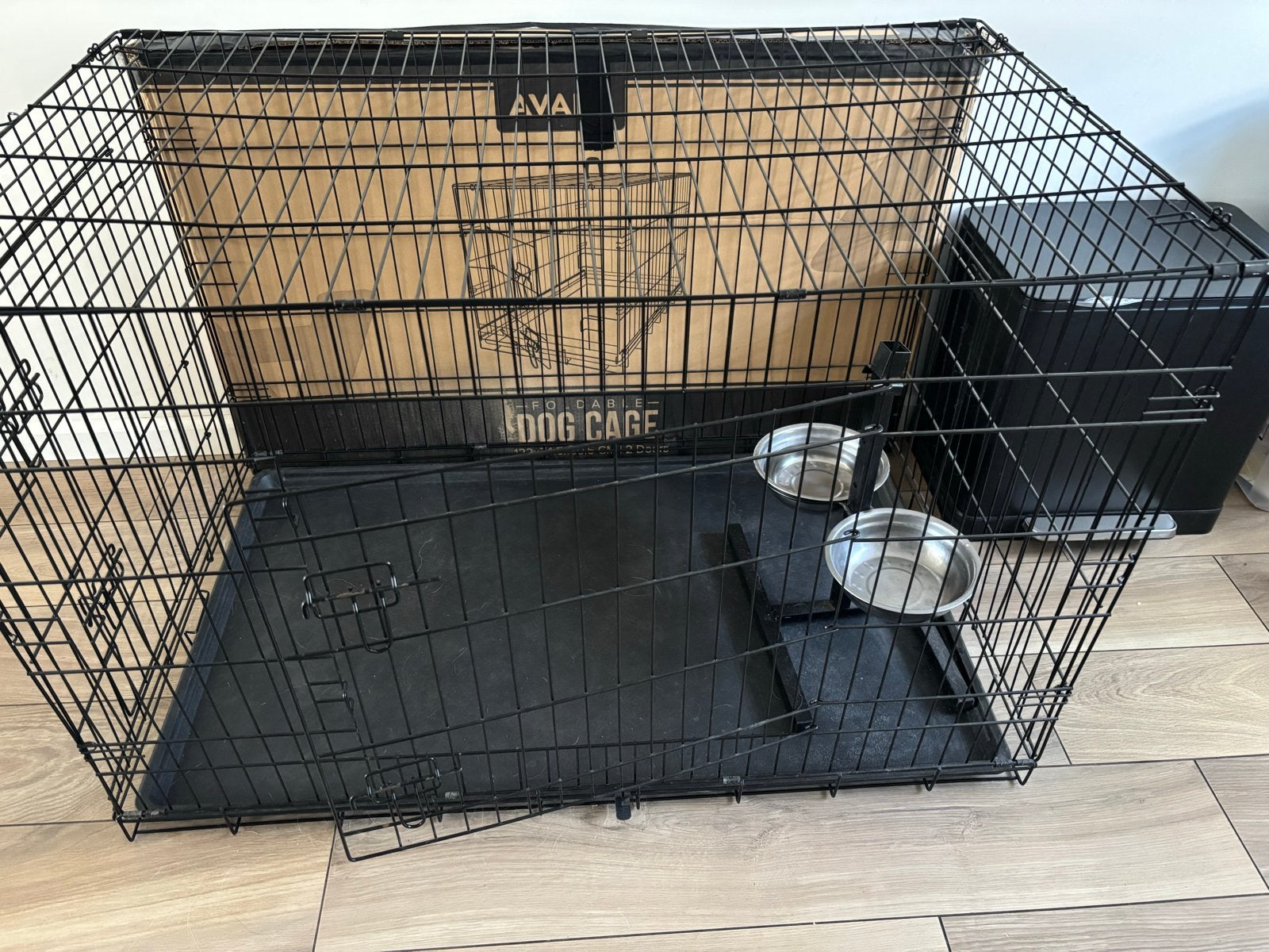 Xxl hondenbench zwart metaal 122x74x80, Dieren en Toebehoren, Ophalen, Zo goed als nieuw