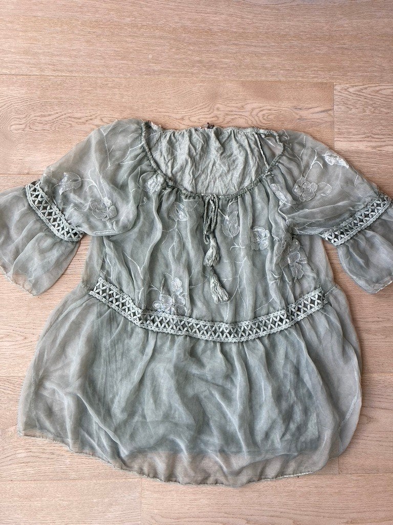 2 tunieken maat 146 152 ongeveer ibiza stijl tuniek / blouse, Ophalen of Verzenden, Gebruikt, Meisje, Overhemd of Blouse
