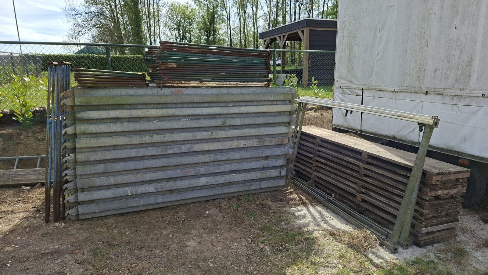 Diverse partij gebruikt steigermateriaal, Doe-het-zelf en Verbouw, Steigers, Ophalen, Gebruikt, Overige typen, 5 meter of hoger