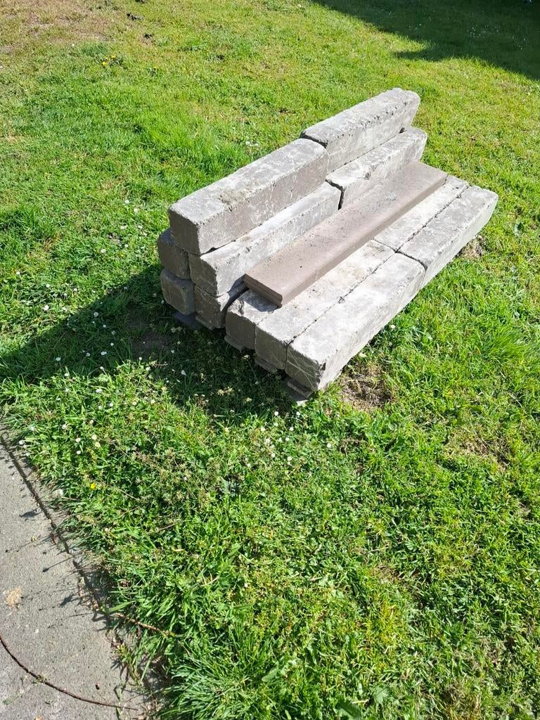 Tuinblokken Linia Excellence getrommeld 12x12x60 cm Taupe, Ophalen, Nieuw, Beton, Terrastegels