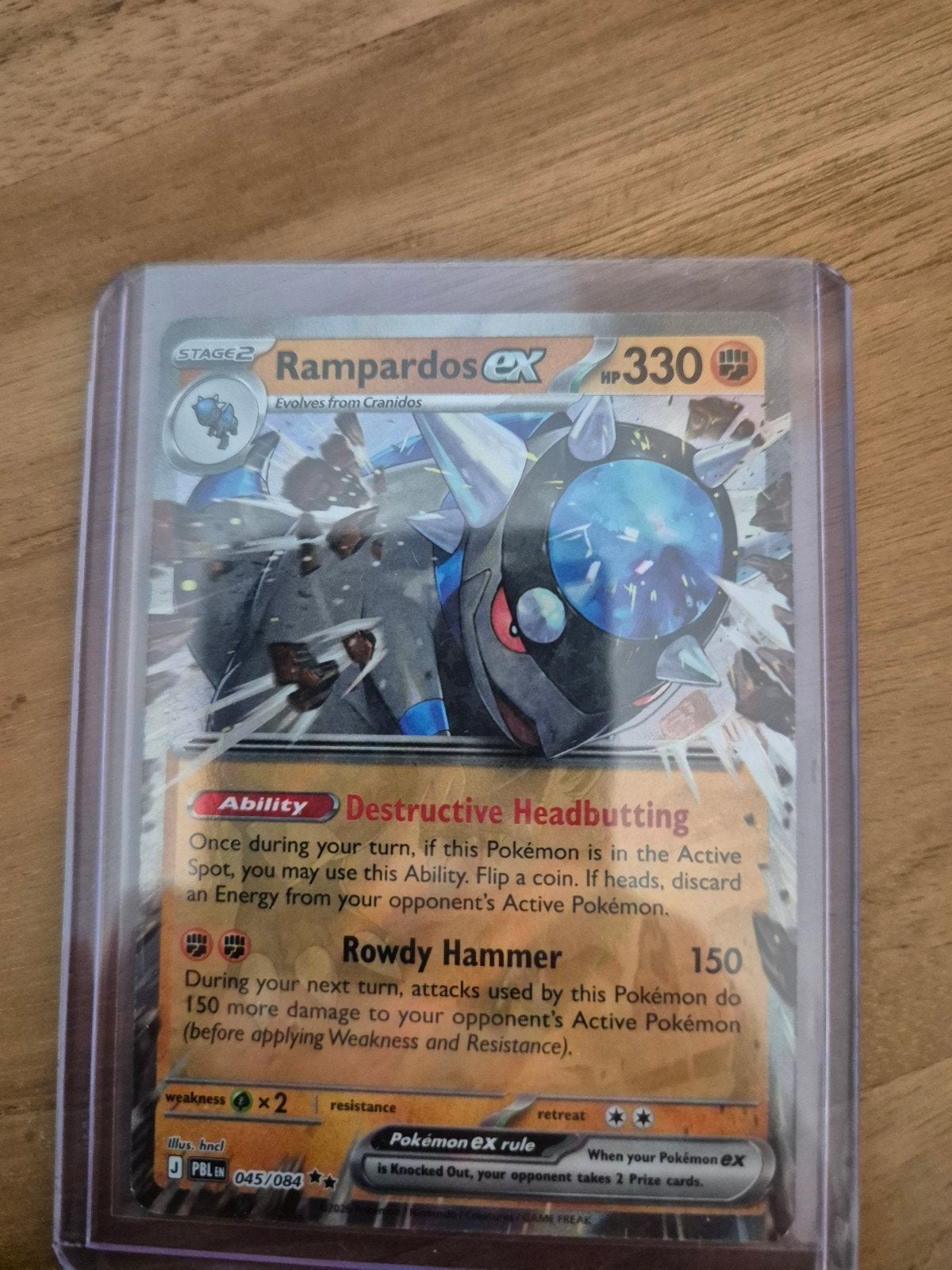Rampardos EX 045/084 Pokémon kaart. Pitch Black, Ophalen of Verzenden, Zo goed als nieuw, Losse kaart