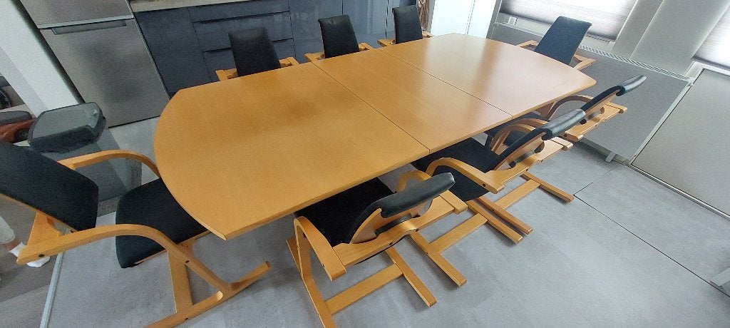 eettafel met stoelen, Huis en Inrichting, Tafels | Eettafels, Ophalen, Gebruikt, 100 tot 150 cm, Als eettafel maar ook als kantoor- of kantoortafel te gebruiken.