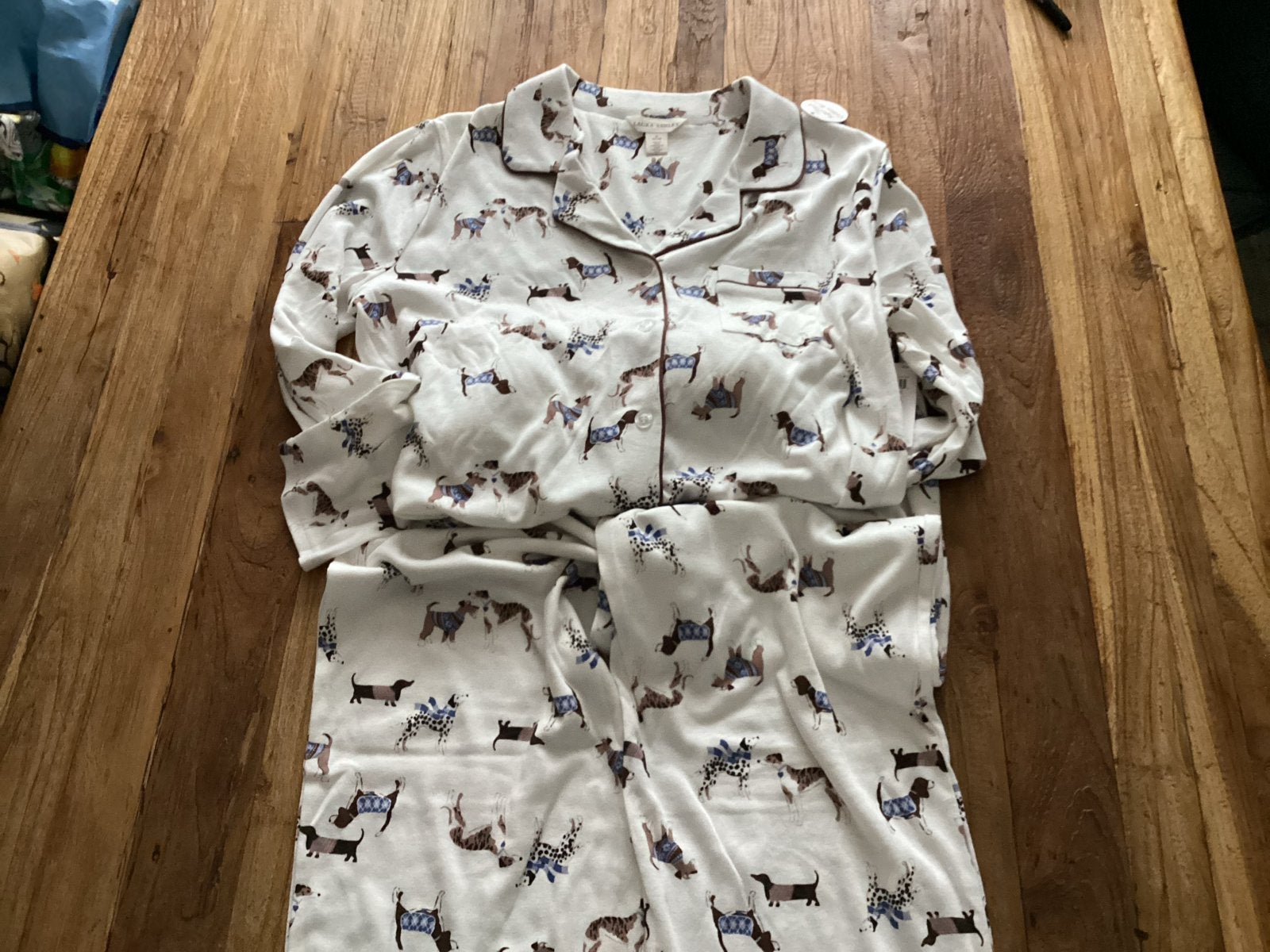 Laura Ashley Pyjamaset - Nieuw met Hondenprint,mt XL, Kleding | Dames, Verzenden, Nieuw, Maat 42/44 (L)