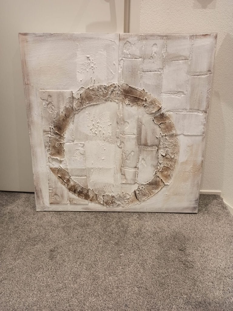 Abstract canvas 80x80 cm - Textuur en diepte, Ophalen