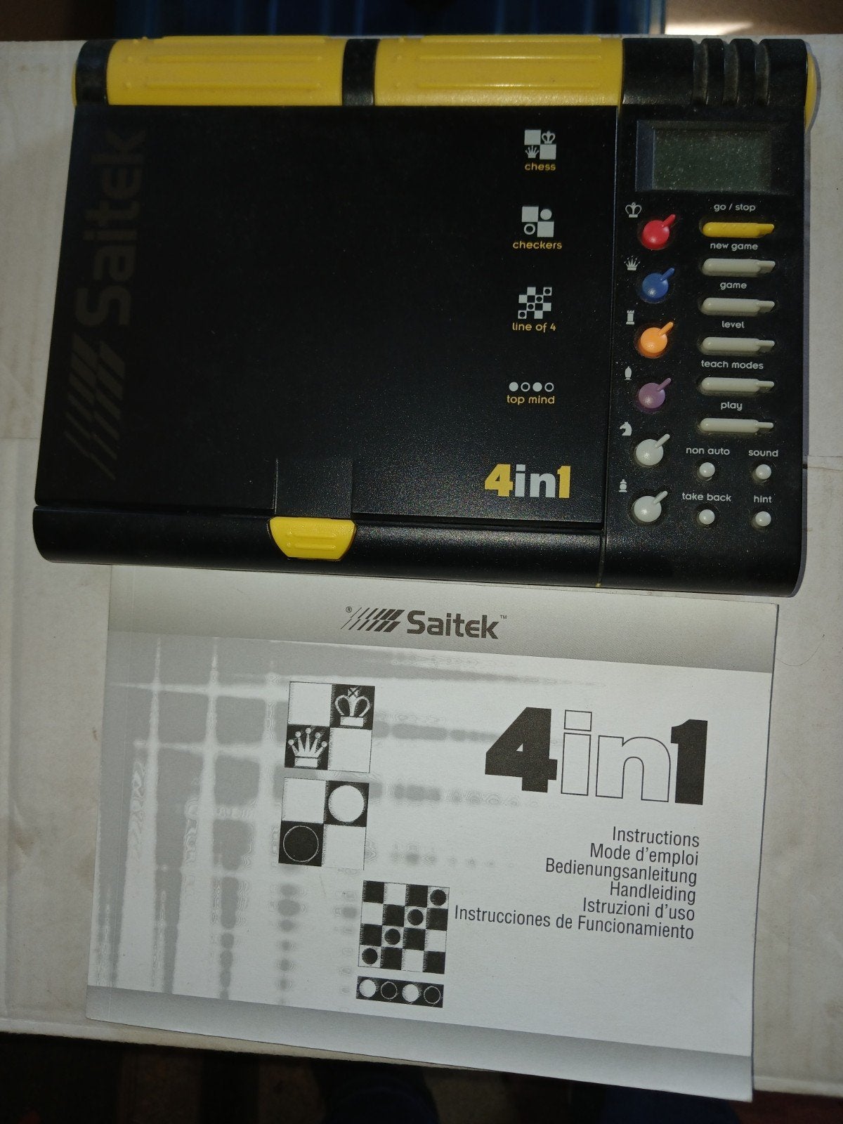 Saitek 4-in-1 schaakcomputer: Schaken Dammen Vier op een Rij, Ophalen of Verzenden, Overige merken, Gebruikt
