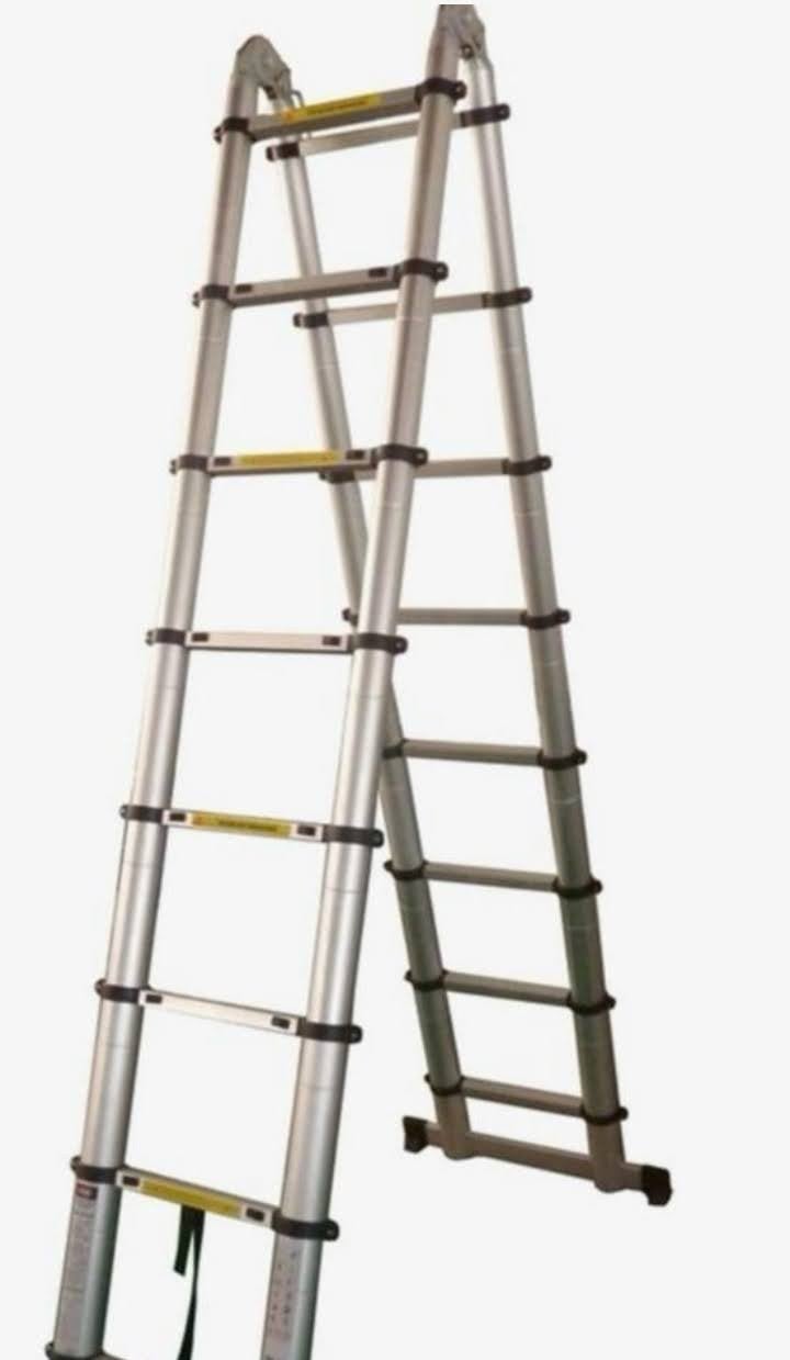 Telescoop vouwladder met gripbalk 4.4m, Doe-het-zelf en Verbouw, Ladders en Trappen, Ophalen of Verzenden, 2 tot 4 meter