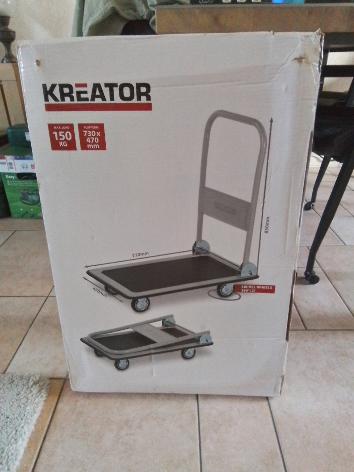 Nieuw in doos, platte wagen, 100 liter of meer, Ophalen, Nieuw, Transportkar