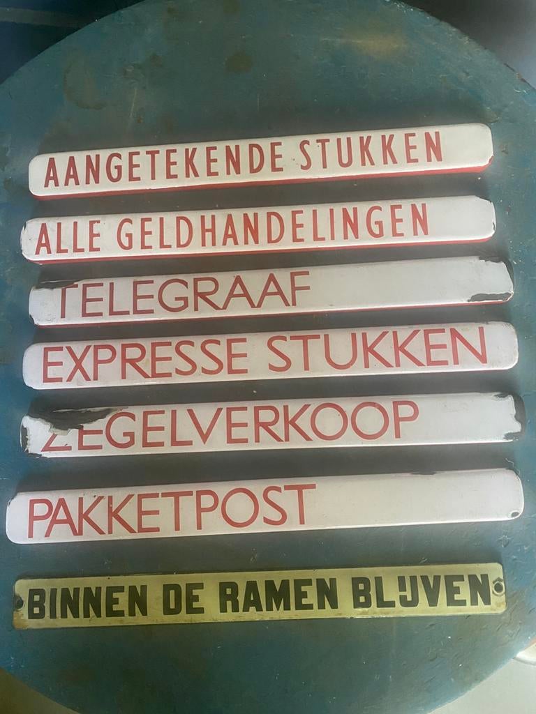 Oude emaille borden PTT, Antiek en Kunst, Antiek | Emaille, Ophalen of Verzenden