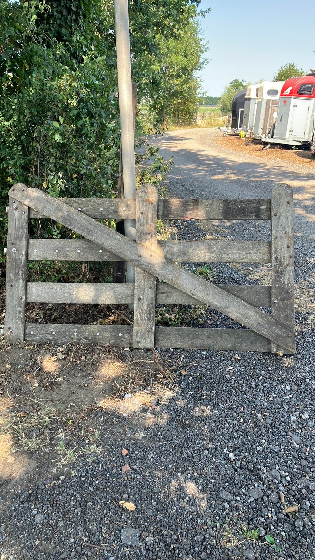 Hek landhek azobe, Tuin en Terras, Ophalen, Gebruikt, Hout, Tuinhek