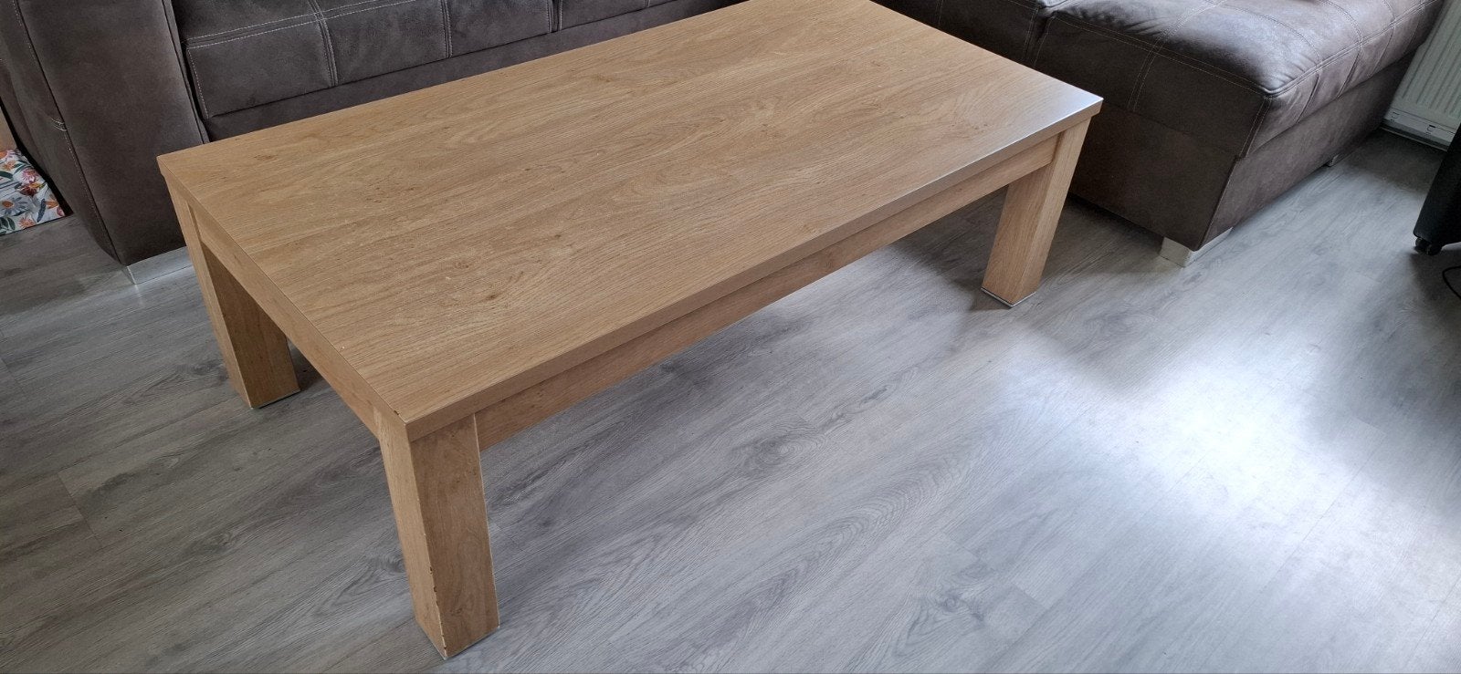 Salontafel eikenhout look (135x70x43 cm), Ophalen, Gebruikt, 100 tot 150 cm, 50 tot 100 cm