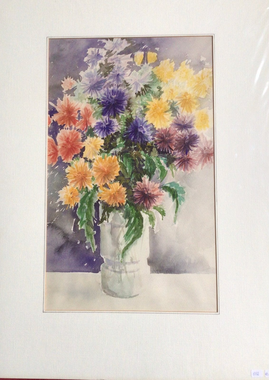 5 Aquarellen van J. Verhoeven - Bloemen en Stillevens, Ophalen of Verzenden
