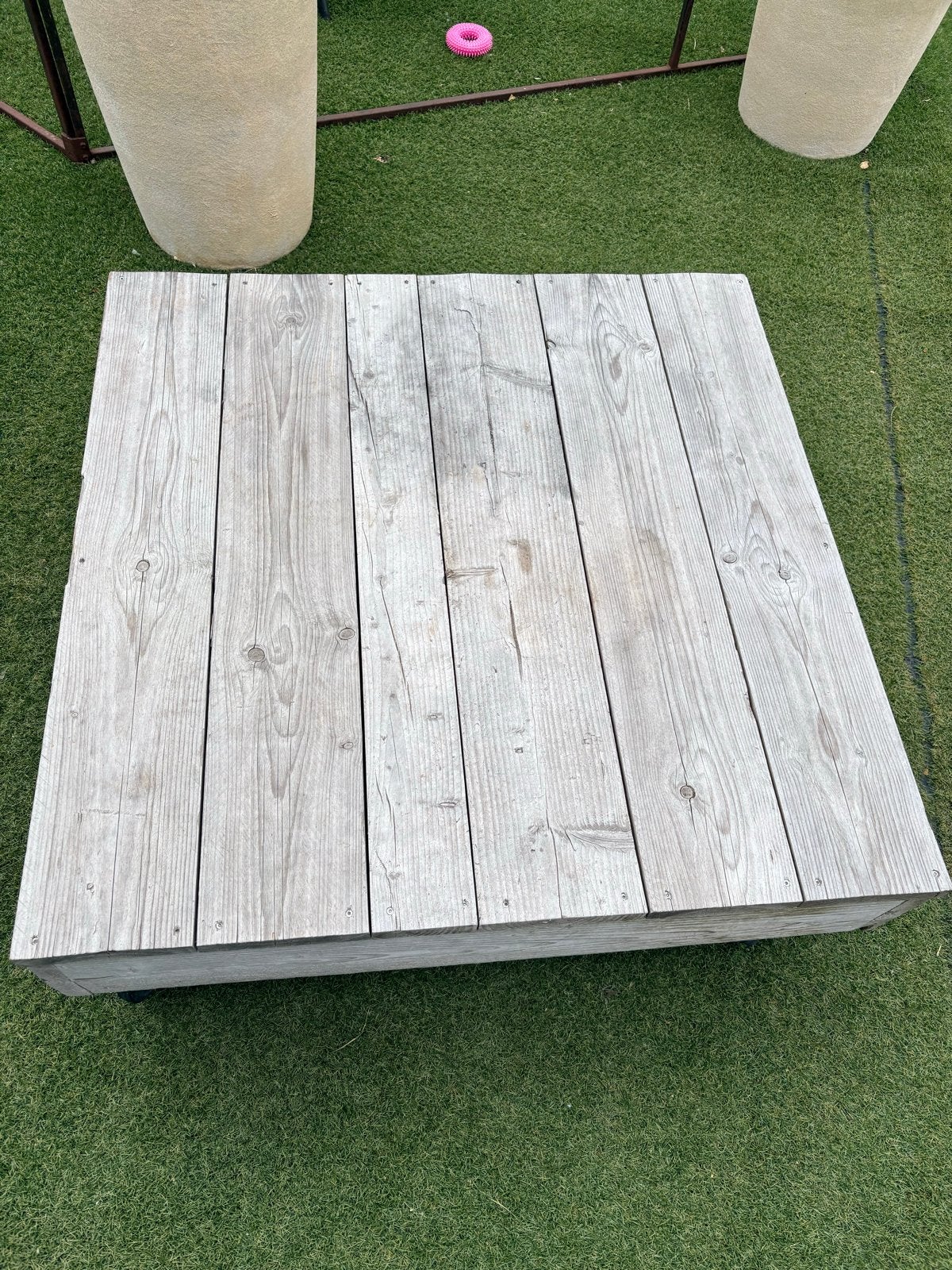 Steigerhouten salontafel en bijzetblok, Ophalen, Gebruikt, Steigerhout