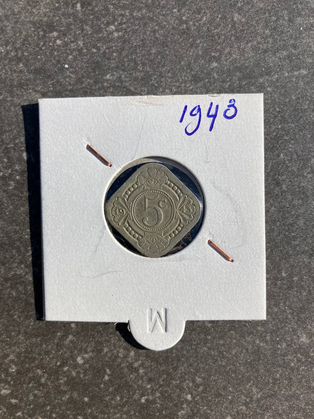 5 cent 1943 stuiver Nederland, Ophalen of Verzenden, Koningin Wilhelmina, 1 cent
