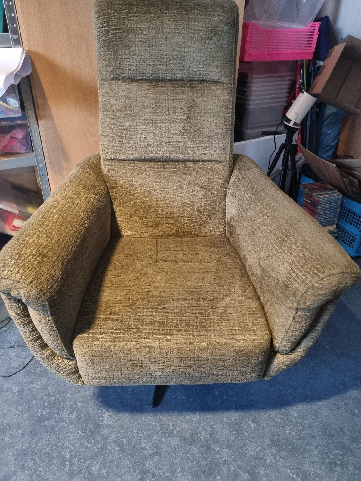 Draaibare fauteuil - Groen, Huis en Inrichting, Ophalen, Gebruikt, Overige kleuren, Metaal