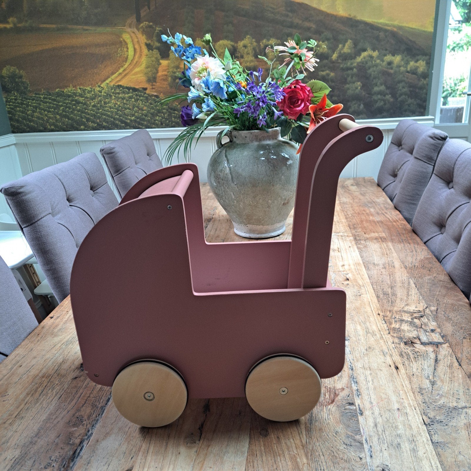 Little Dutch Houten Poppenwagen - Roze, Kinderen en Baby's, Ophalen of Verzenden, Gebruikt, Overige typen