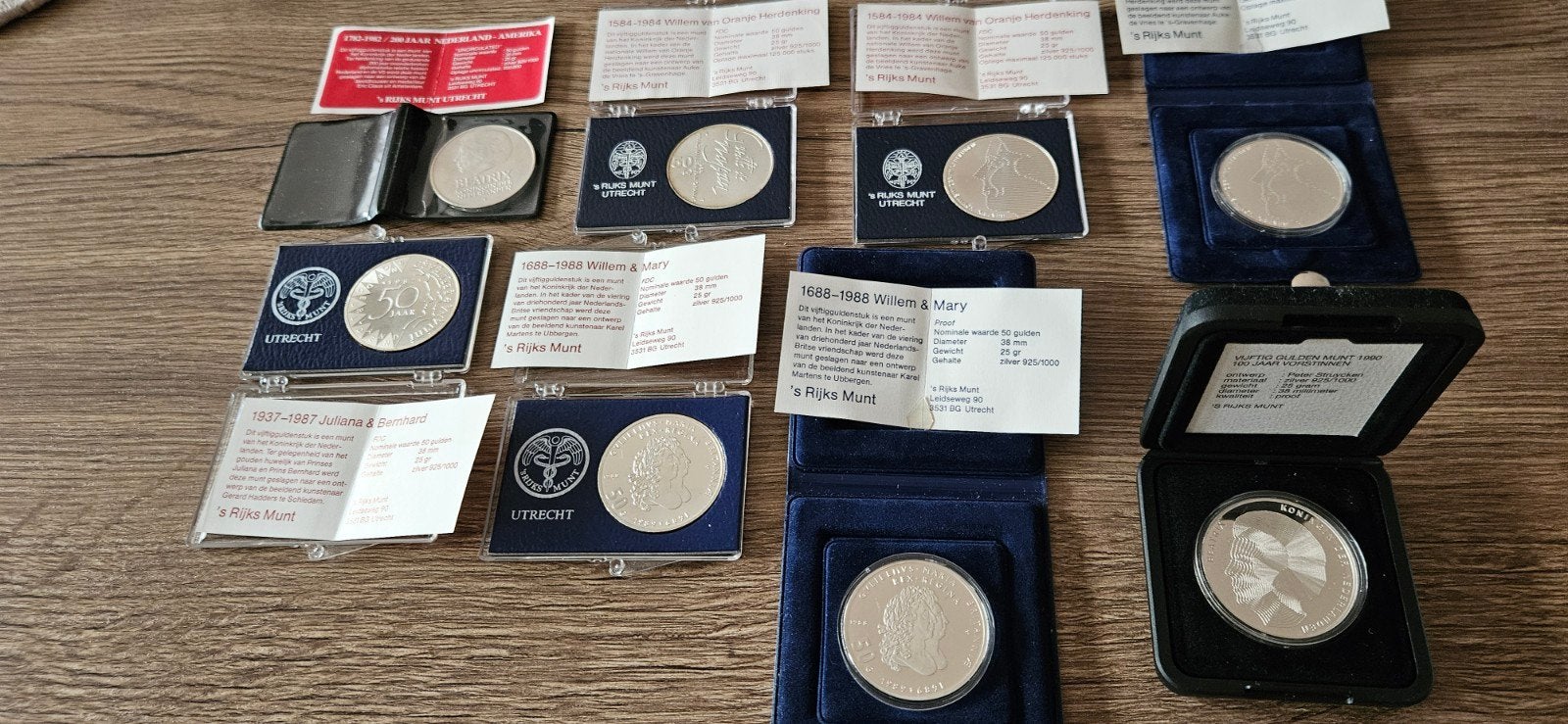 zilveren 50 gulden stukken 8x 3x proof en 5x FDC, Ophalen of Verzenden, Koningin Beatrix, 50 gulden