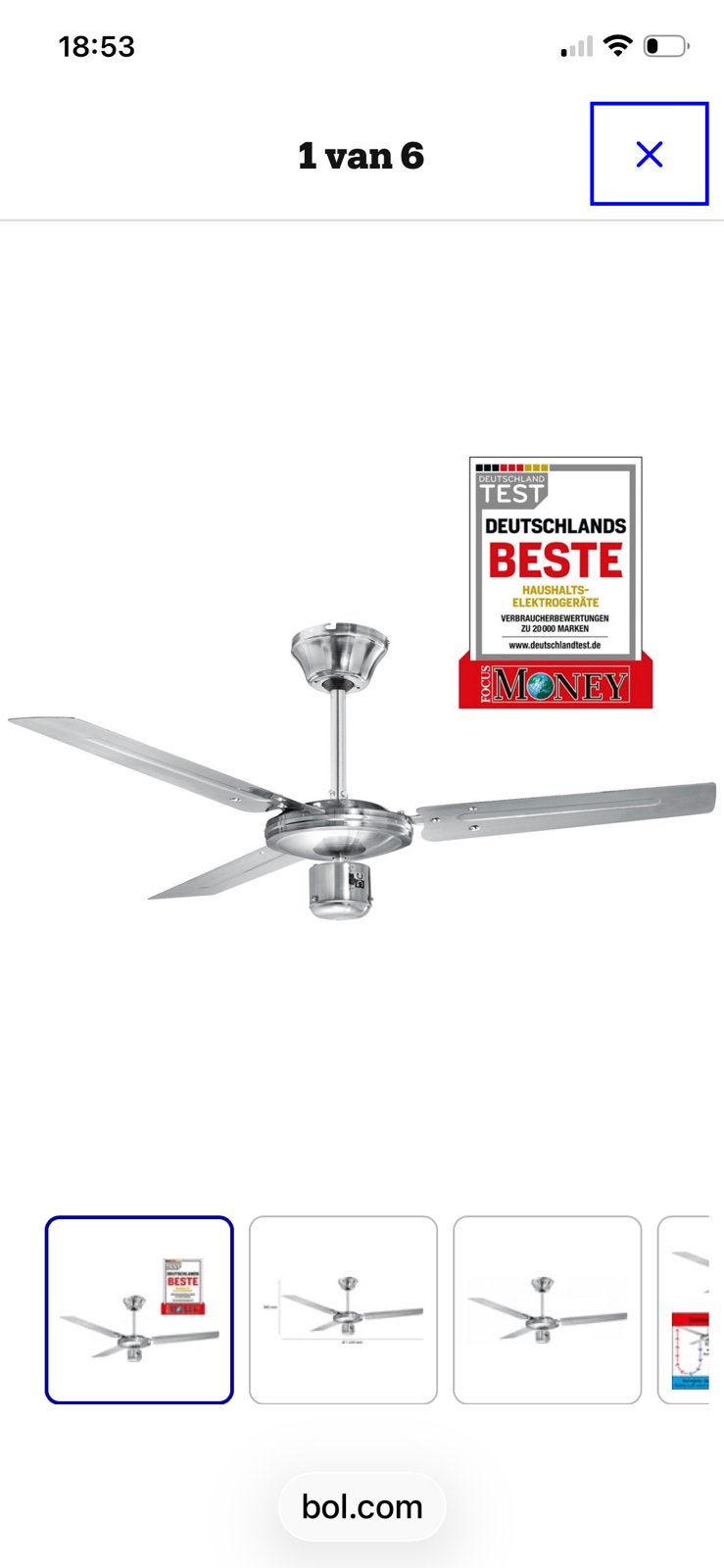 Profi care plafond ventilator, Witgoed en Apparatuur, Ventilatoren, Ophalen of Verzenden, Zo goed als nieuw, Plafondventilator