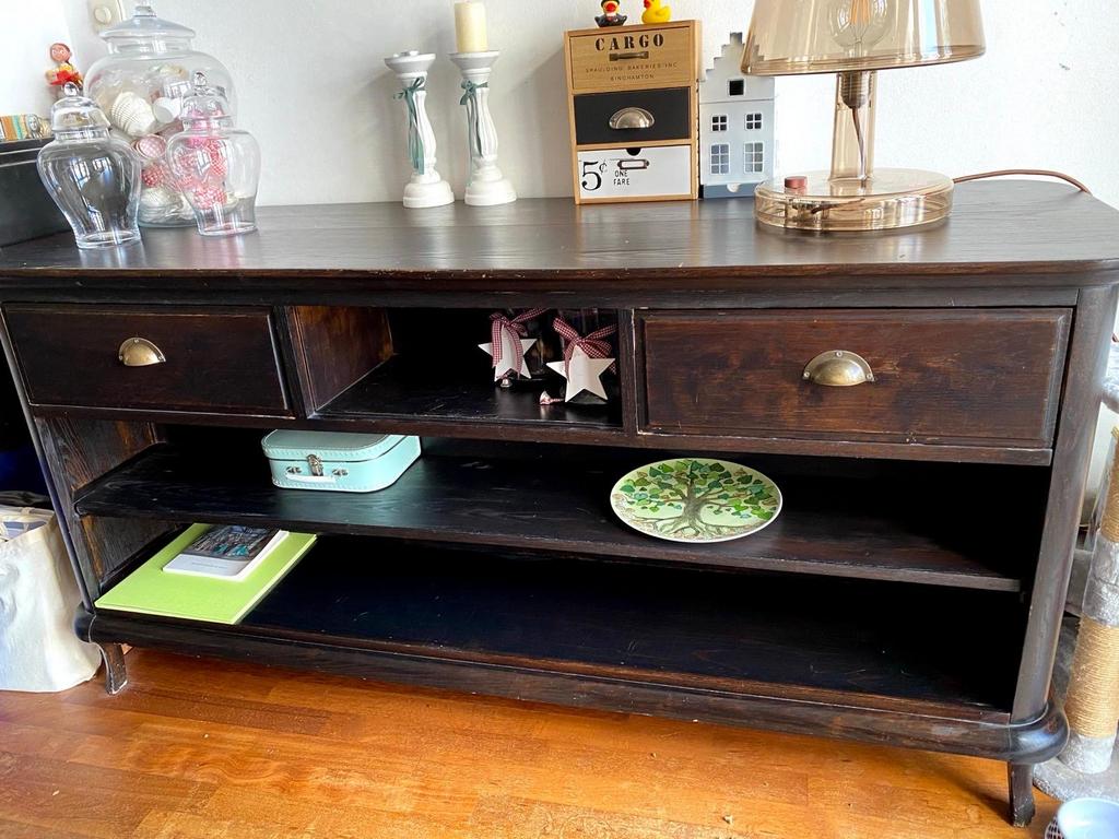 Vintage toonbank met opbergruimte - Ideaal voor winkel, Antiek en Kunst, Antiek | Overige Antiek, Ophalen of Verzenden