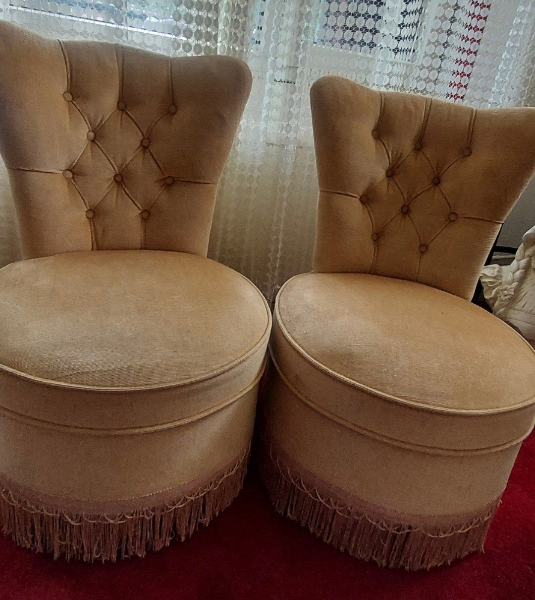 vintage boudoirstoeltjes of cocktailstoeltjes, Ophalen of Verzenden, Gebruikt, 75 tot 100 cm, 50 tot 75 cm
