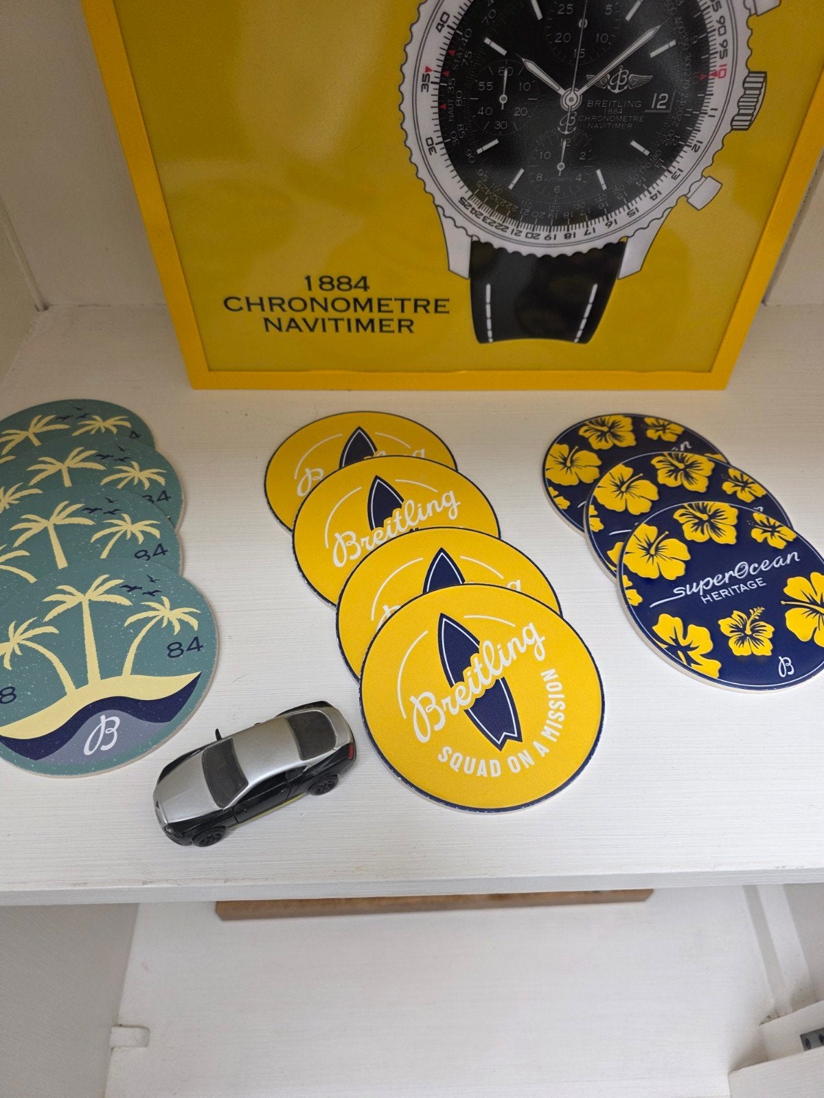 Breitling onderzetters 11 stuks / kunststof, Verzamelen, Merken en Reclamevoorwerpen, Gebruiksvoorwerp, Niet van toepassing, Niet van toepassing