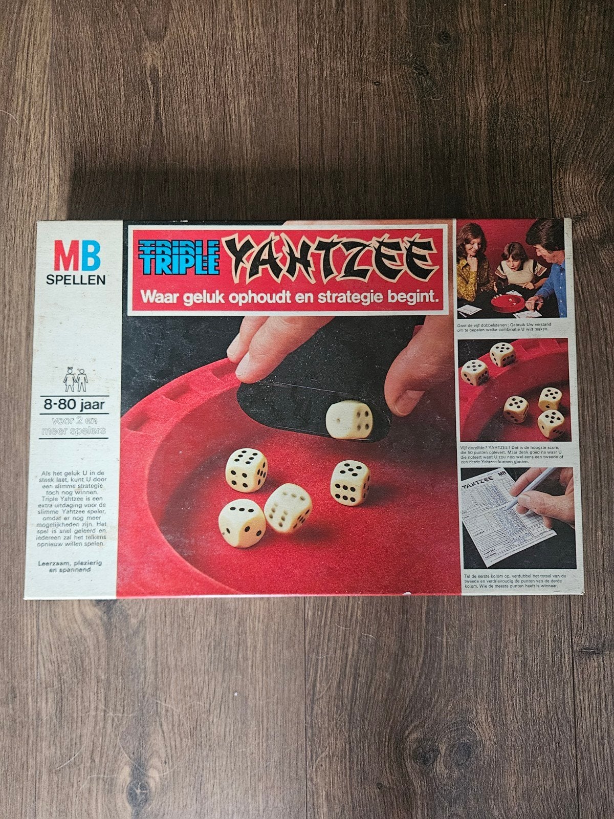 MB Triple Yahtzee dobbelspel, Vijf spelers of meer, Ophalen of Verzenden, Gebruikt, MB Spellen