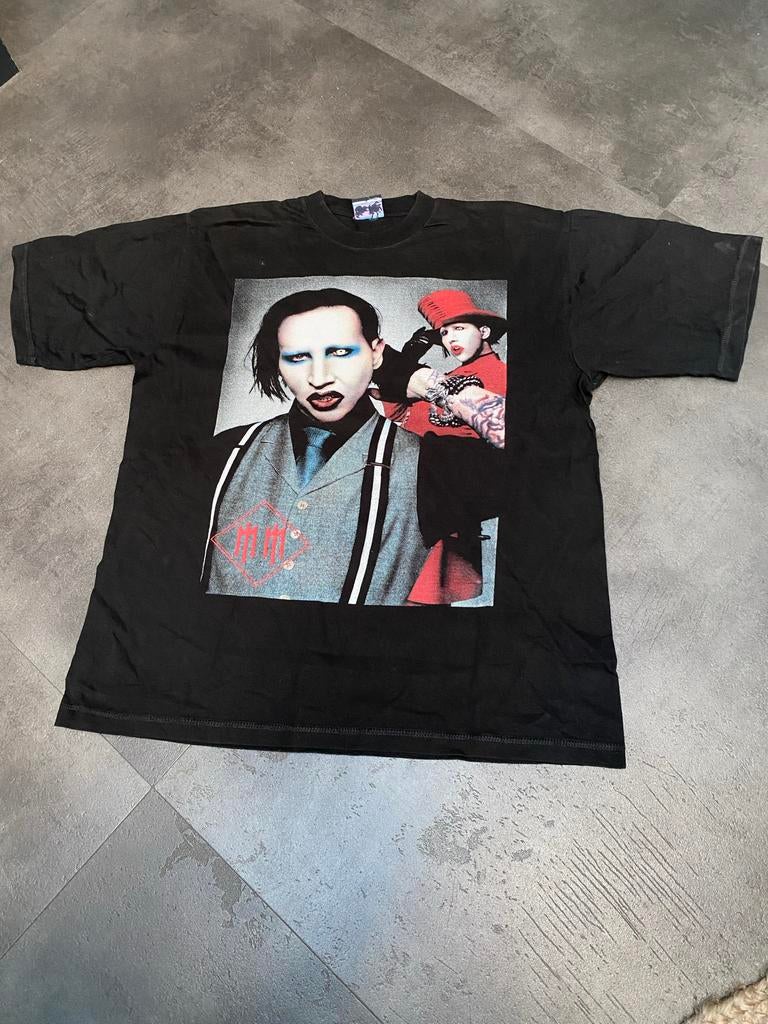 Marilyn Manson T-shirt - Maat L, Kleding | Heren, T-shirts, Ophalen of Verzenden, Zo goed als nieuw, Maat 52/54 (L), Zwart