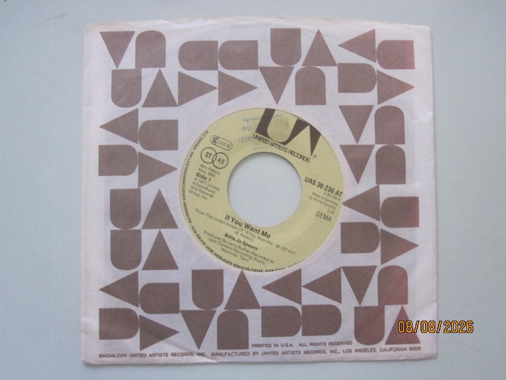 BILLIE JO SPEARS -  if you want me - vinyl 7", Cd's en Dvd's, Vinyl Singles, Gebruikt, 7 inch, Ophalen of Verzenden, Rock en Metal