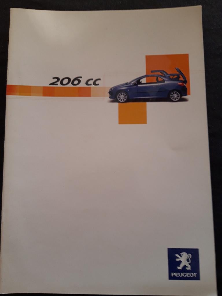 folder Peugeot 206 CC – 2002 – Nederlands, Ophalen of Verzenden, Zo goed als nieuw, Peugeot