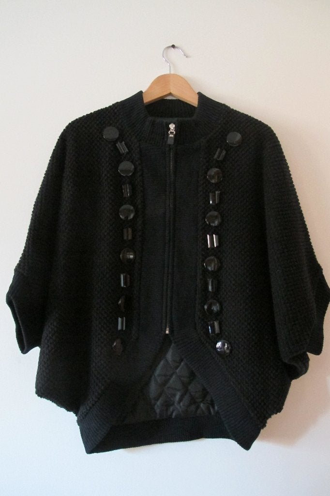Black 3/4 sleeve jacket, Ophalen of Verzenden, Zo goed als nieuw, Maat 36 (S), Zwart