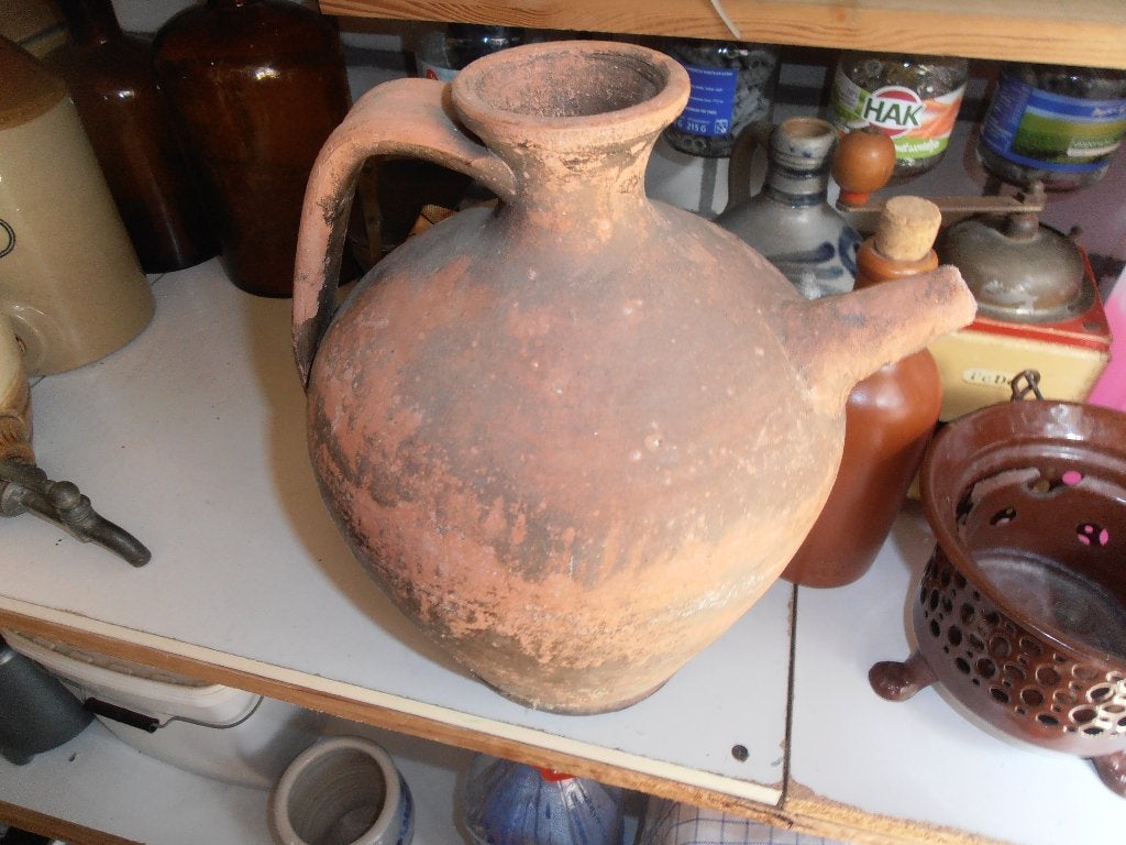 Oude kruik., Huis en Inrichting, Woonaccessoires | Vazen, Gebruikt, Overige kleuren, Aardewerk of Porselein, Ophalen of Verzenden