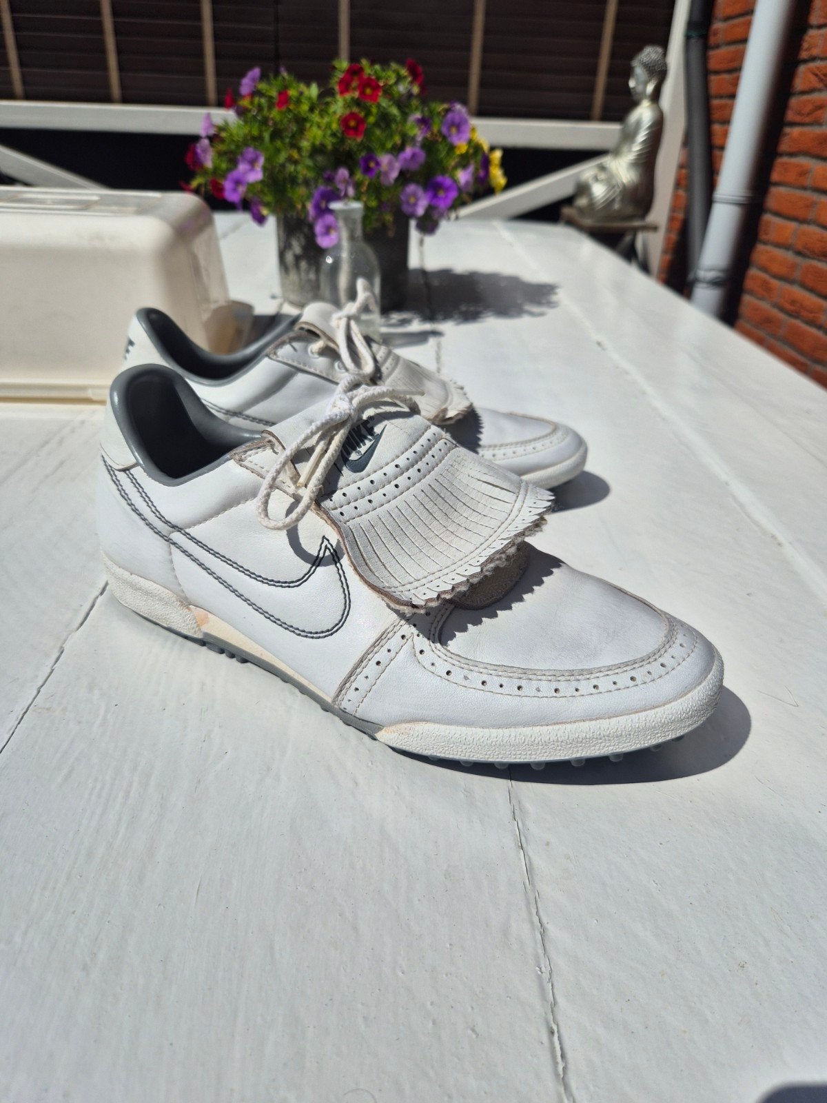 Unieke Vintage Nike Golfschoenen met Kiltie mt 10.5  44, Ophalen of Verzenden, Bruin