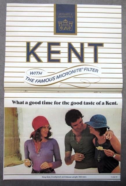 6 oude advertenties reclames Kent sigaretten 71-72 sigaret, Ophalen of Verzenden, Gebruikt, Sigarenbandjes