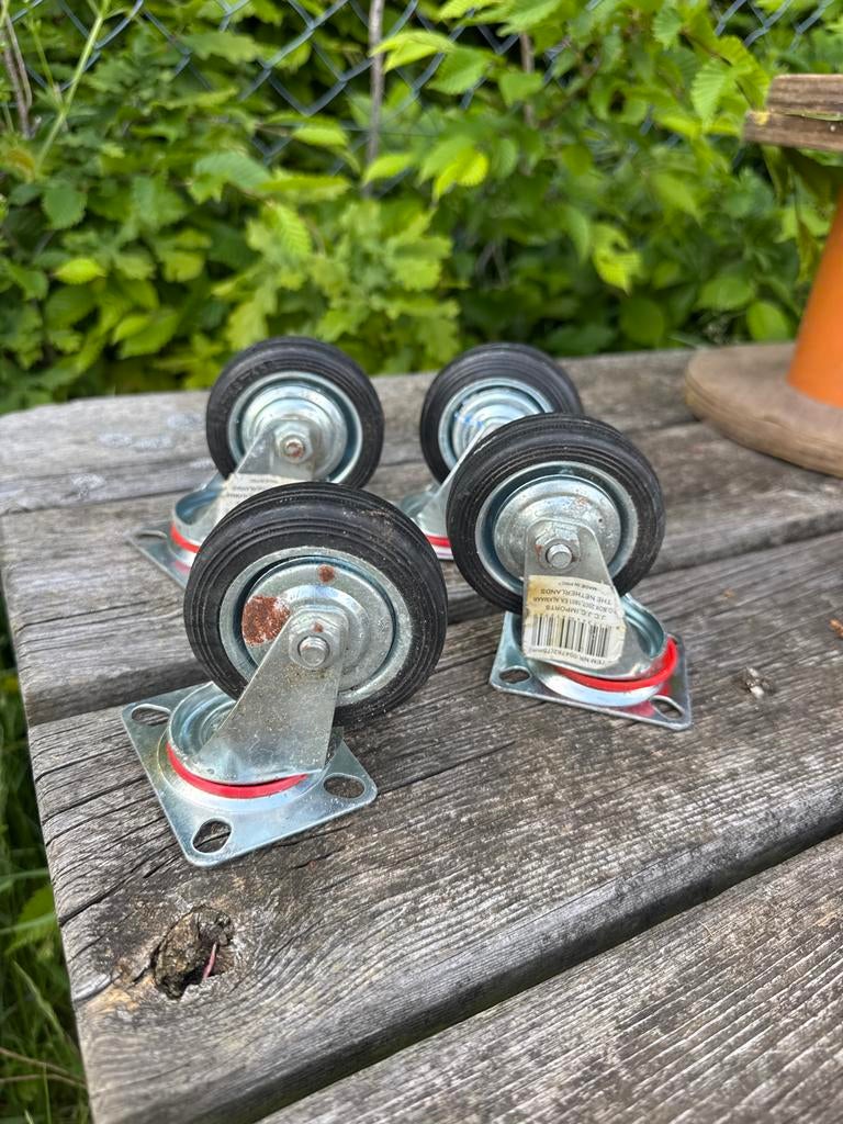 Set van 4 zwenkwielen - 75mm, Doe-het-zelf en Verbouw, Zwenkwielen, Ophalen of Verzenden, Nieuw