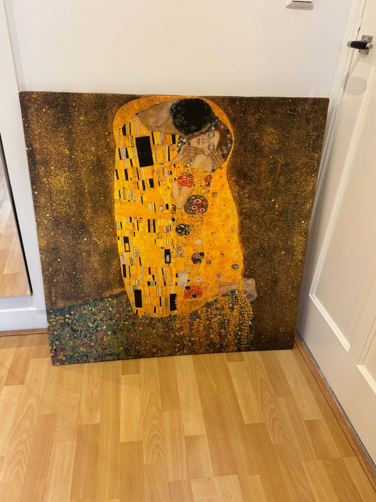 IKEA PJÄTTERYD "De Kus" Gustav Klimt Canvas Schilderij, Ophalen, Figuren, Print, Op houten frame