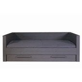 WOOOD Dennis bedbank staalgrijs – inclusief bedlade, Kinderen en Baby's, Ophalen, 85 tot 100 cm, Gebruikt, Matras