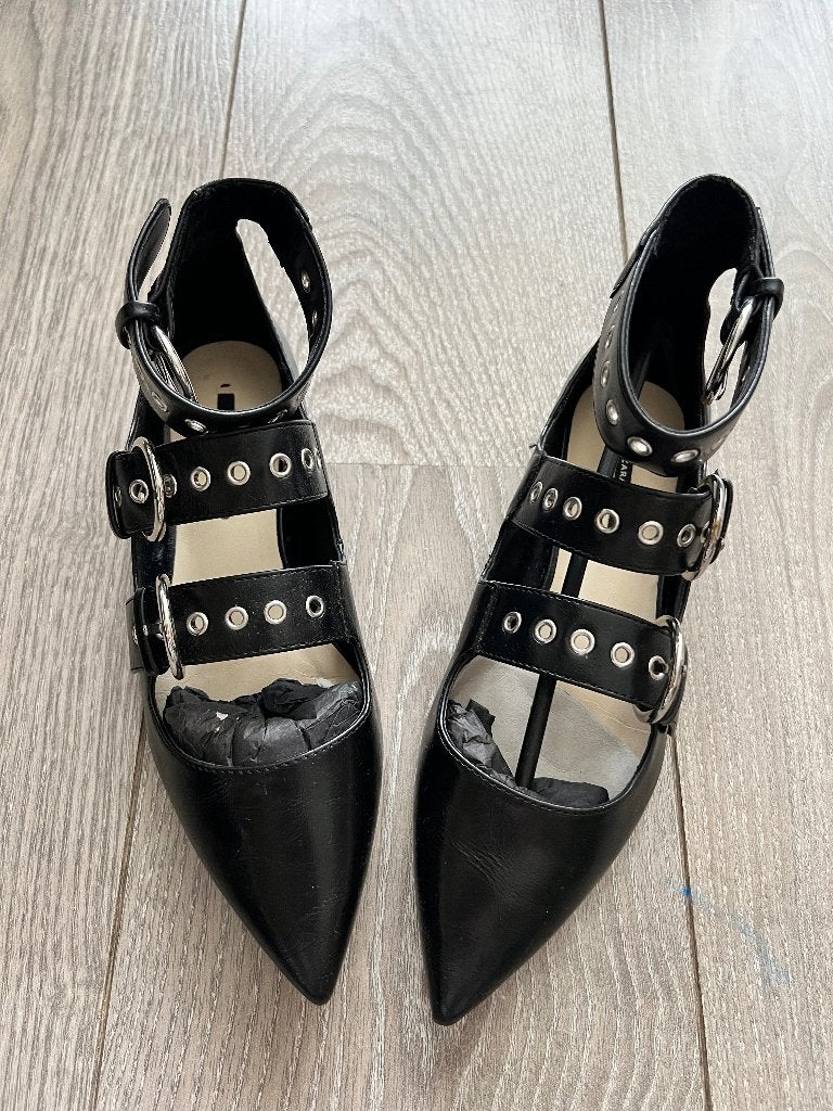 Zara Leer Schoenen maat 35, Pumps, Zwart, Ophalen of Verzenden, Zo goed als nieuw
