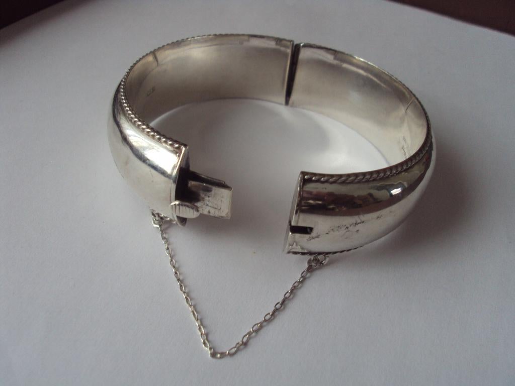 Sterling zilveren slavenarmband, Verzenden, Zo goed als nieuw, Zilver, Zilver