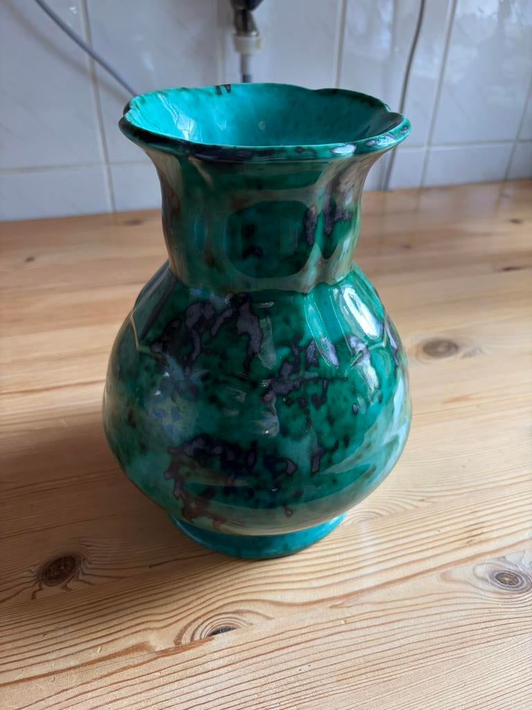 Eskaf plateel vaas middl no 851 puntgaaf, Antiek en Kunst, Antiek | Vazen, Ophalen of Verzenden