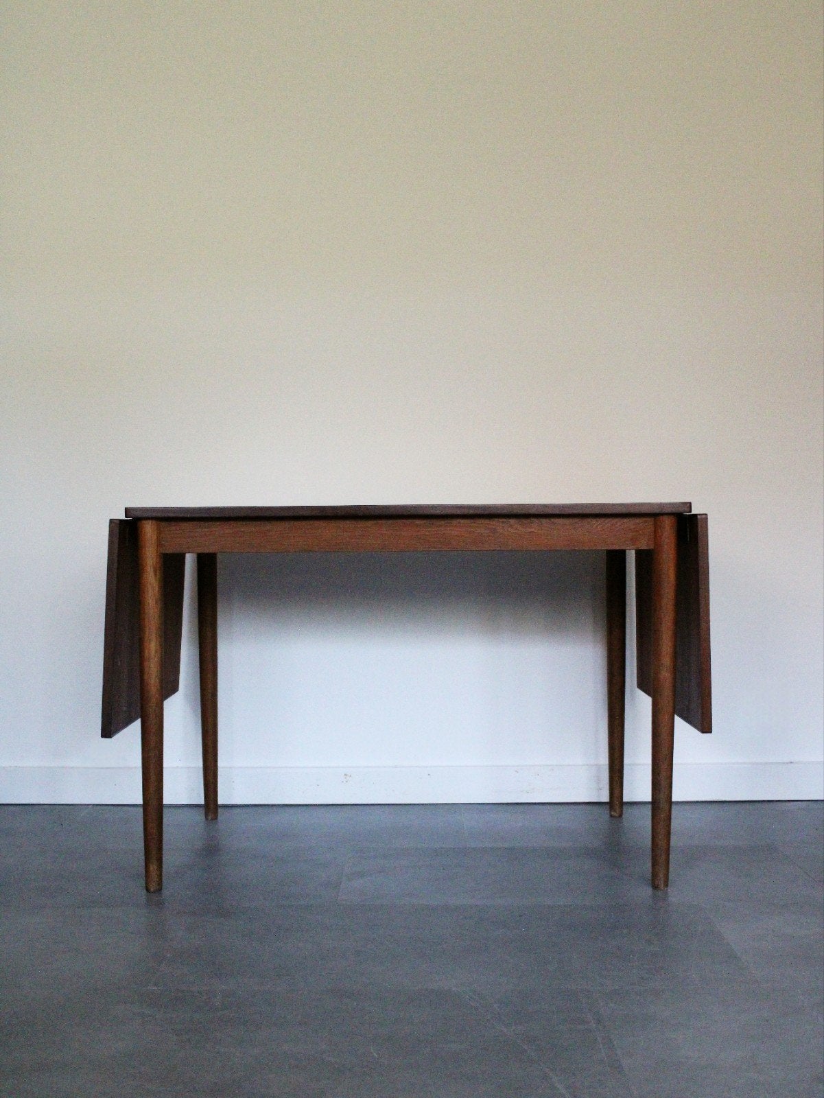 Vintage Deense eettafel met leaves in teak, Gebruikt, 100 tot 150 cm, Vintage retro midcentury Deens design, Onbekend