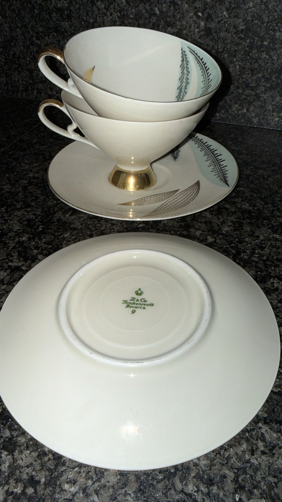 Vintage Z & Co Tirschenreuth Bavaria Kop en Schotel, Ophalen, Overige merken, Vintage, Zo goed als nieuw