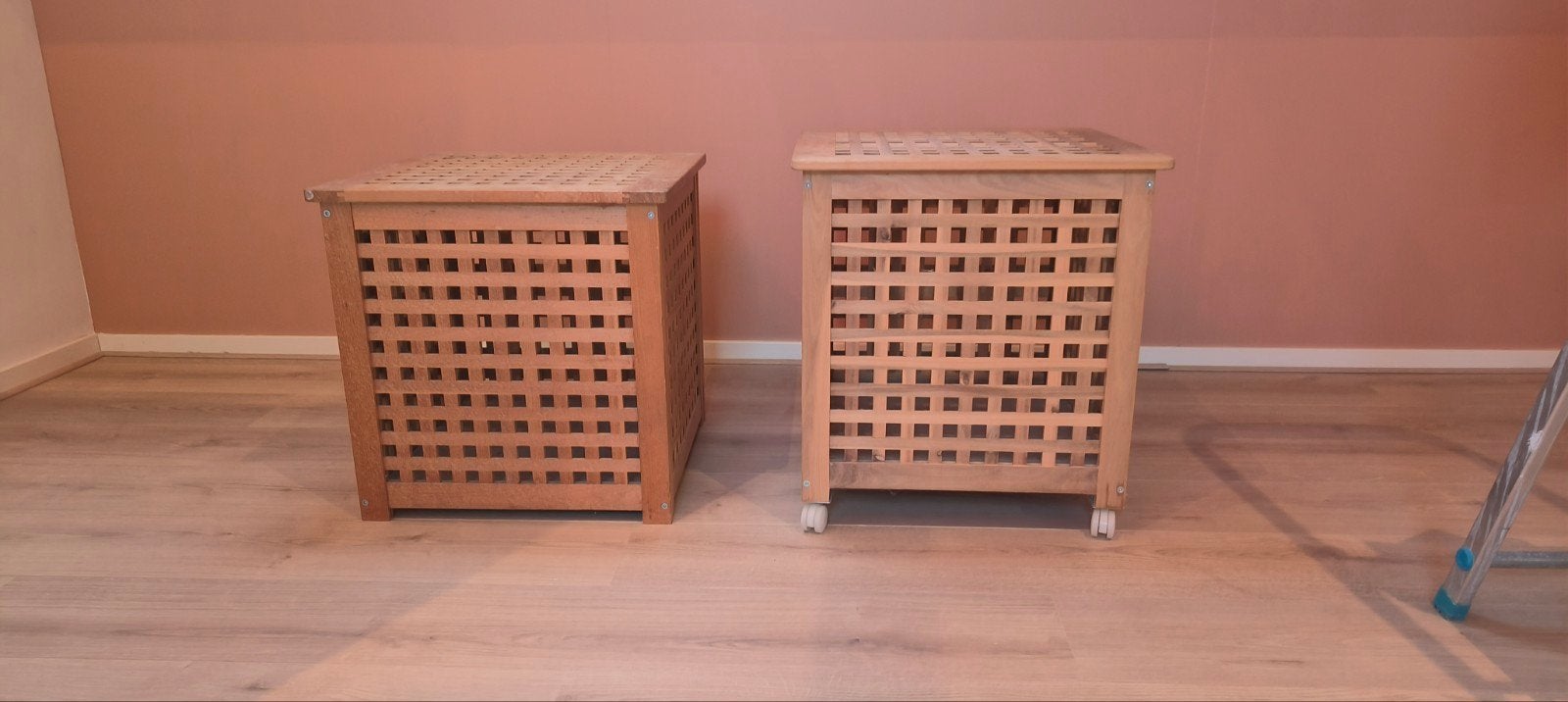 IKEA houten wasmanden / opbergboxen / dekenkisten (2 stuks), Huis en Inrichting, Ophalen, Gebruikt