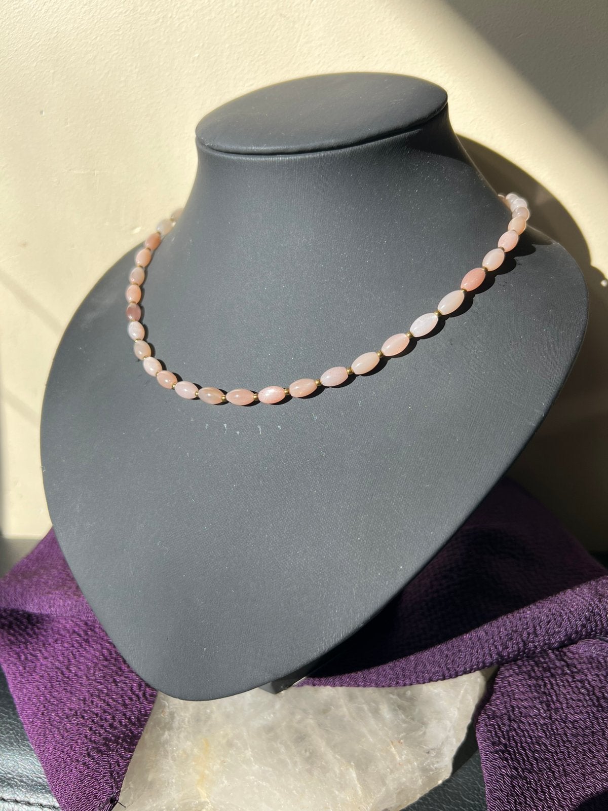 Maansteen roze liefde geluk beschermt balans harmonie geluk, Sieraden, Tassen en Uiterlijk, Kettingen, Nieuw, Verstelbaar, Ophalen of Verzenden
