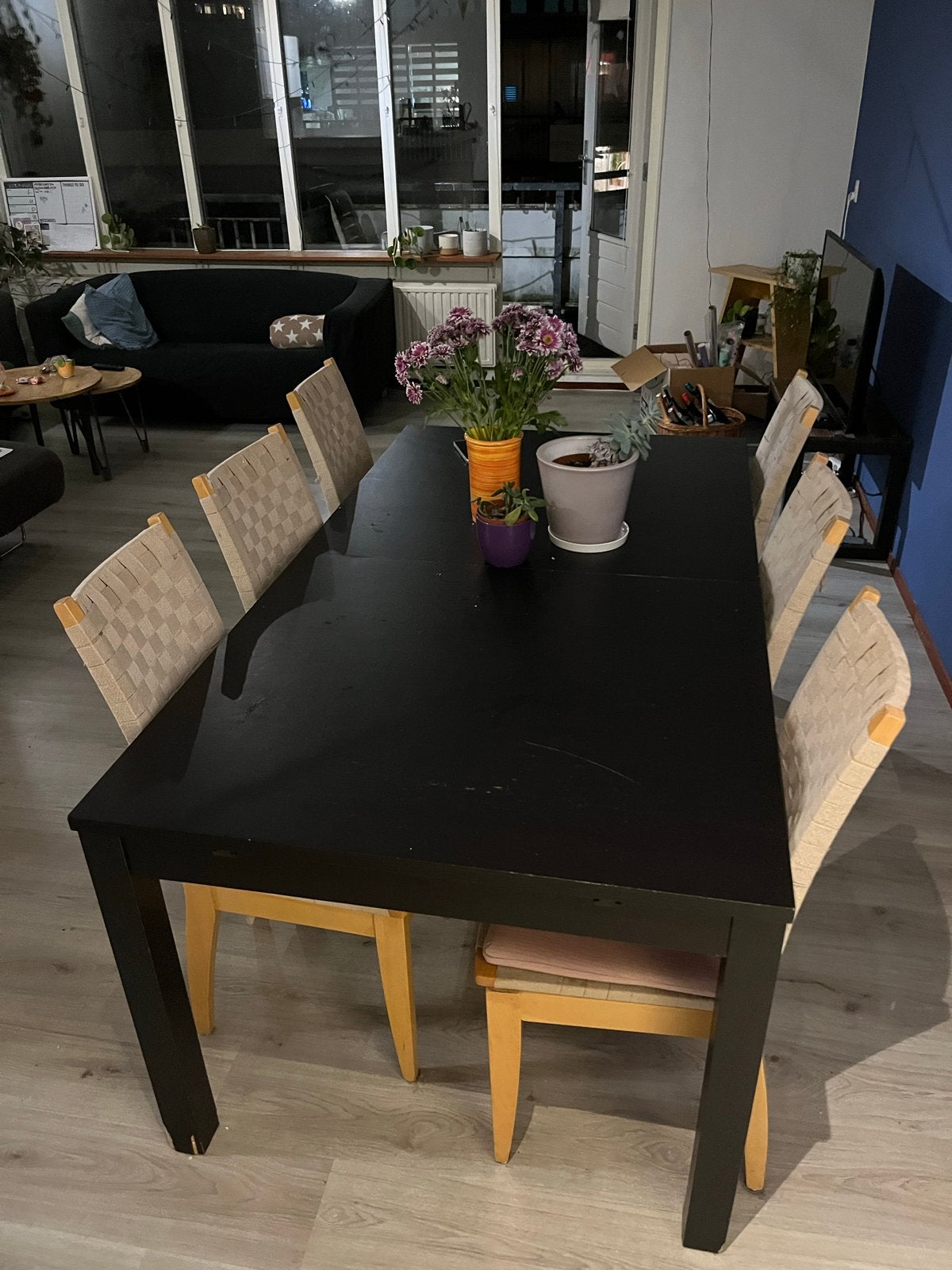 Uitschuifbare eettafel met lichte gebruiksschade, Ophalen, Gebruikt, 50 tot 100 cm, Vijf personen of meer