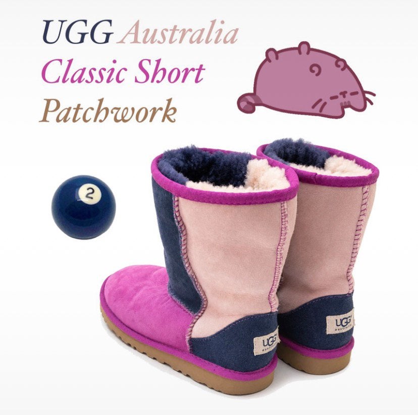 UGG Australia Classic Short Patchwork, Lage of Enkellaarzen, Ophalen of Verzenden, Roze, Gedragen