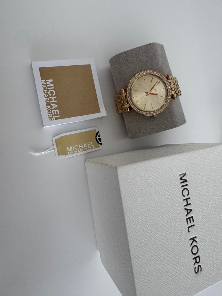 €60! Als nieuw KRASVRIJ gouden horloge van Michael kors, Ophalen of Verzenden, Zo goed als nieuw, 17 tot 18, Dame
