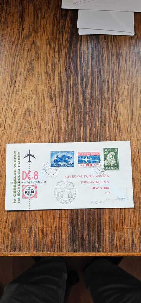 KLM 1e geregelde vlucht straal-verkeersvliegtuig DC-8, Verzenden, Noord-Holland