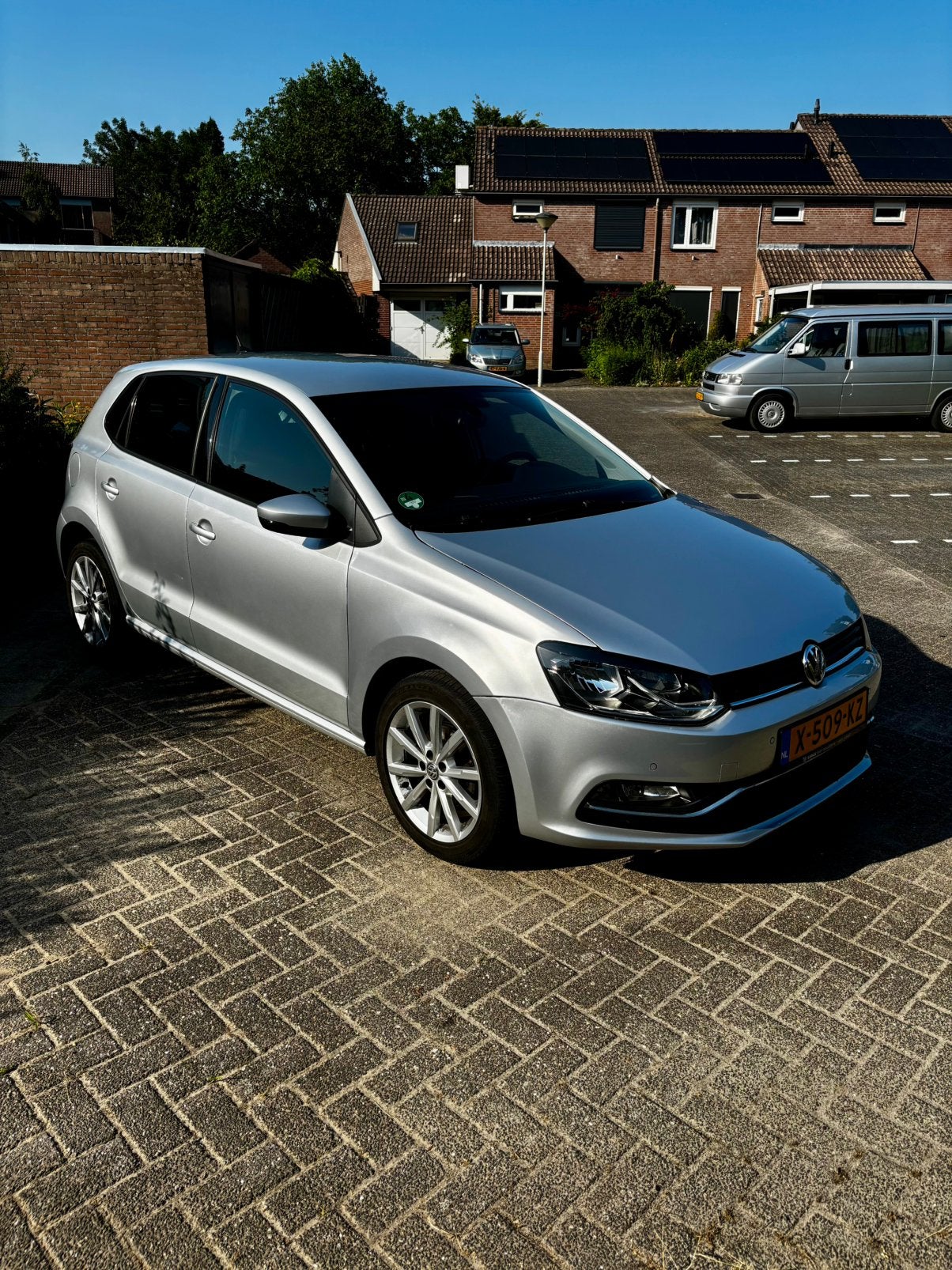 Volkswagen Polo 1.0 comfortline.navi parkpilot carplay airco, Auto's, Stof, Zwart, USB, Handgeschakeld