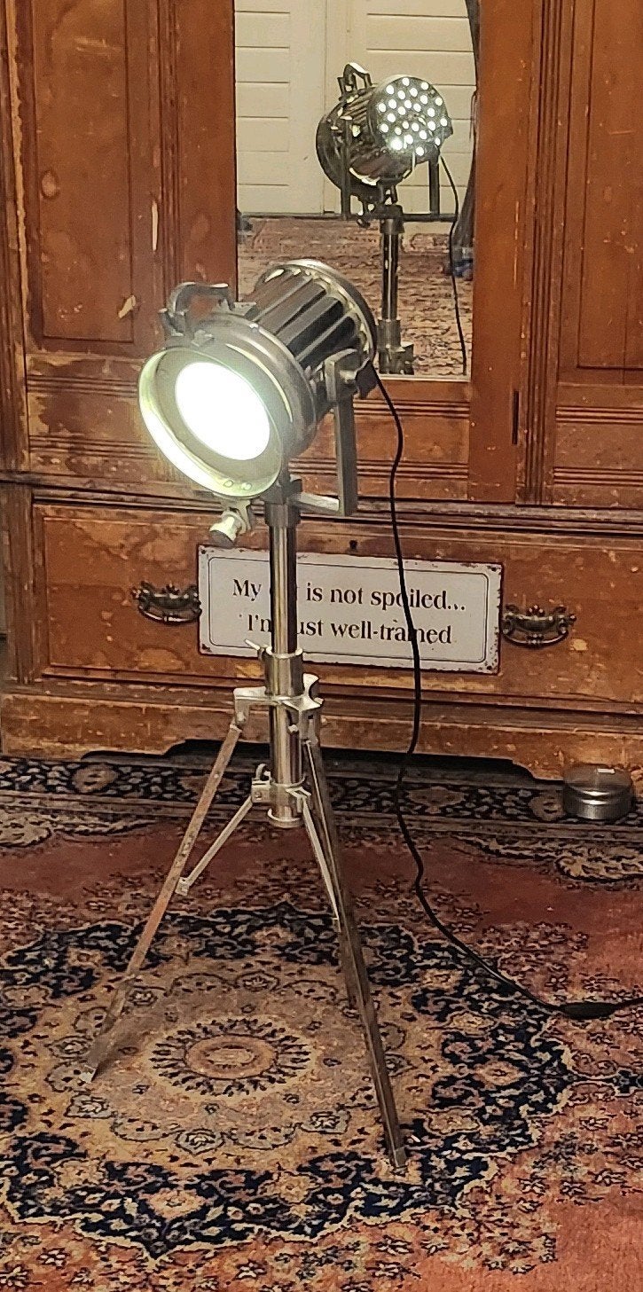 Kare Design Chrome Vloerlamp Tripod Spotlight, Huis en Inrichting, Lampen | Vloerlampen, Ophalen of Verzenden, Zo goed als nieuw