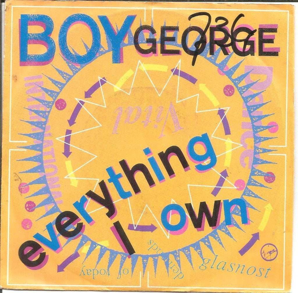 Boy George ‎– Everything I Own (1987), Fotohoes, 7 inch, Ophalen of Verzenden, Zo goed als nieuw